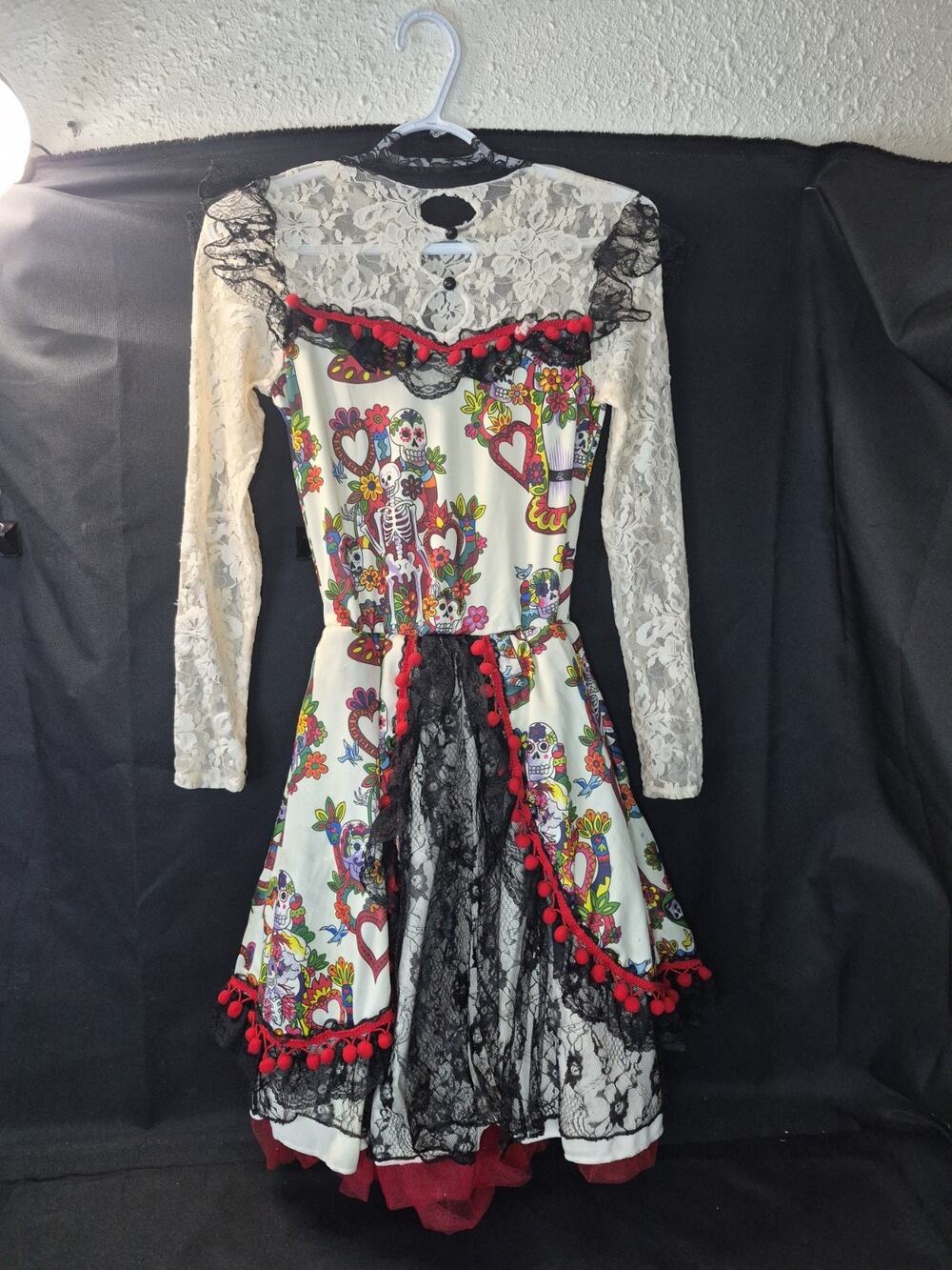 Spirit Halloween Costume Day of The Dead Sugar Skull Bride Dress Adult Small S